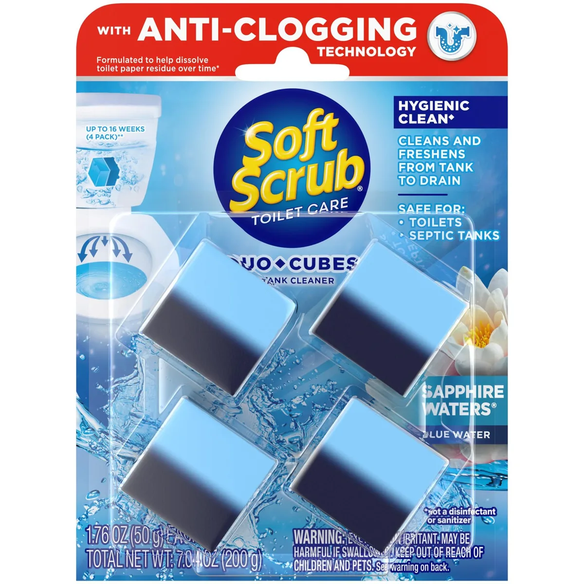  Soft Scrub In-Tank Toilet Cleaner Duo-Cubes Sapphire Waters 4 Count — product photo