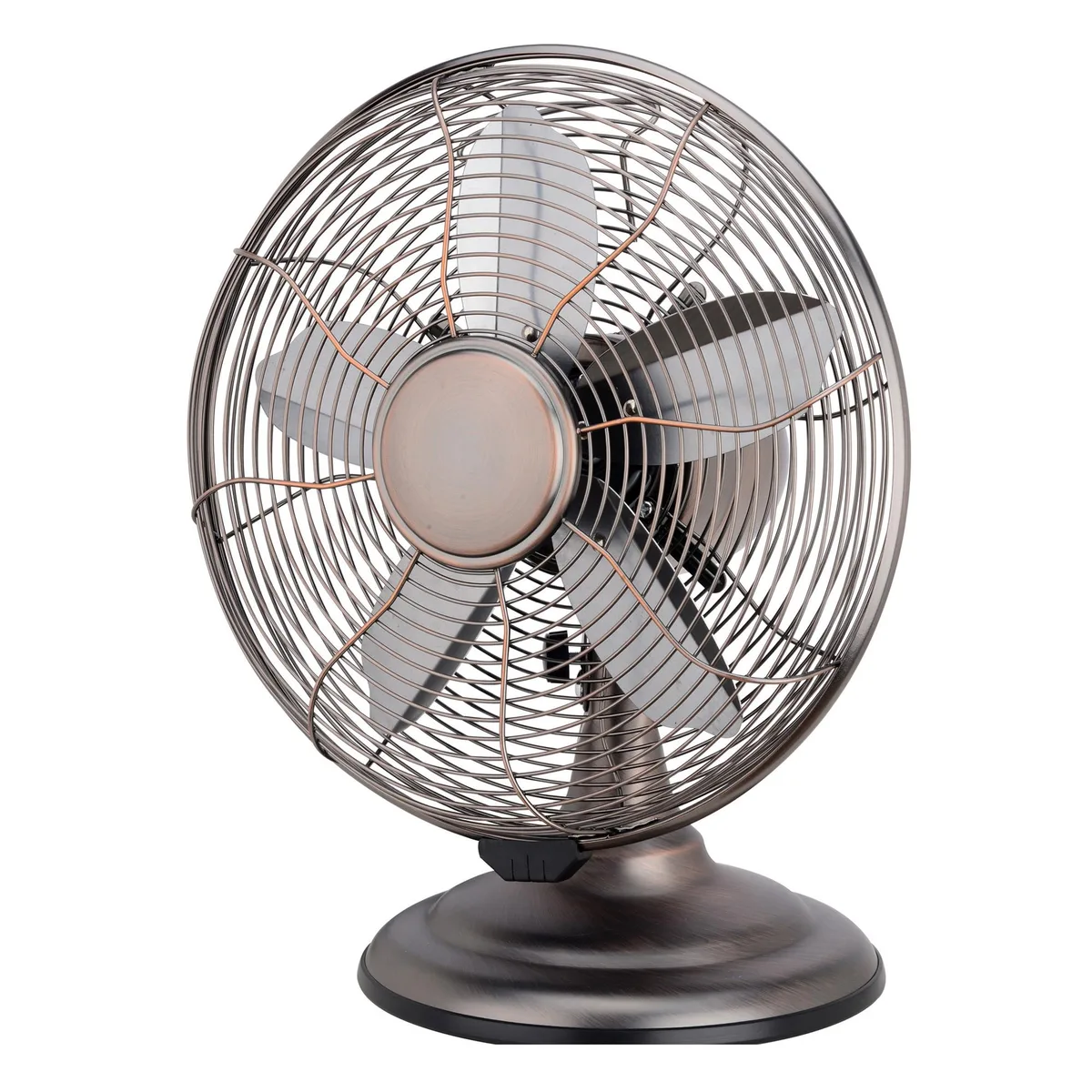 OPTIMUS OPTIMUS F6212 12" 3-speed oscillating table fan, bronze — product photo