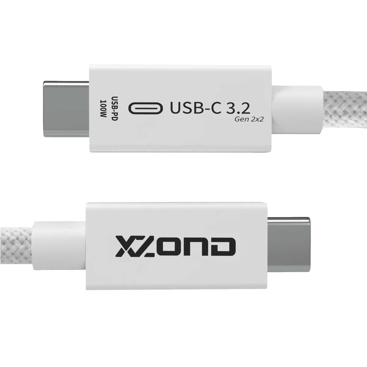 XZOND XZOND USB-C 3.2 Gen 2x2 Cable 20Gbps 100W 4K 60Hz 3.3ft White — product photo