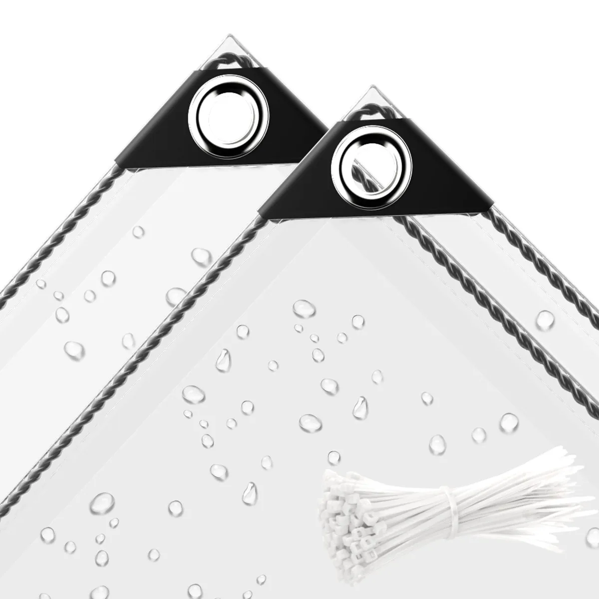 TEENKON 3 x 6 ft Clear Waterproof Tarp PVC 11.8 Mil — product photo