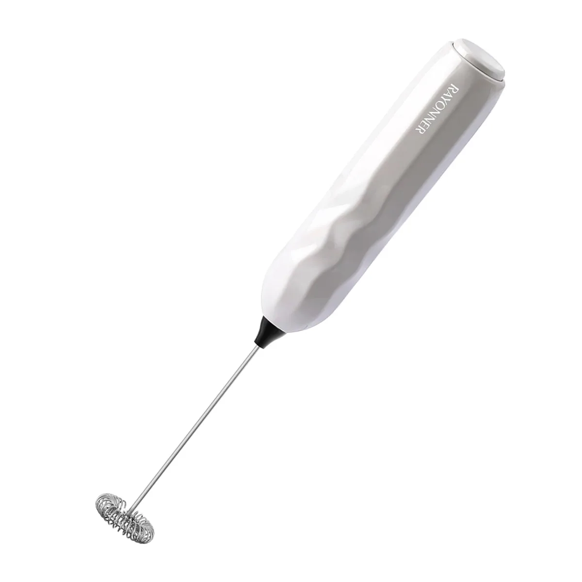  RAYONNER CHN001 Milk Frother Handheld Battery Powered 15-20s 360 Whisk White — product photo
