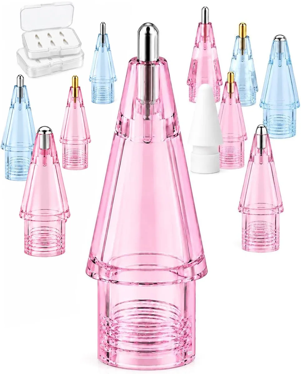  NXVX Replacement Tips for Apple Pencil, 12 Different Tips, Pink &amp; Sky Blue — product photo