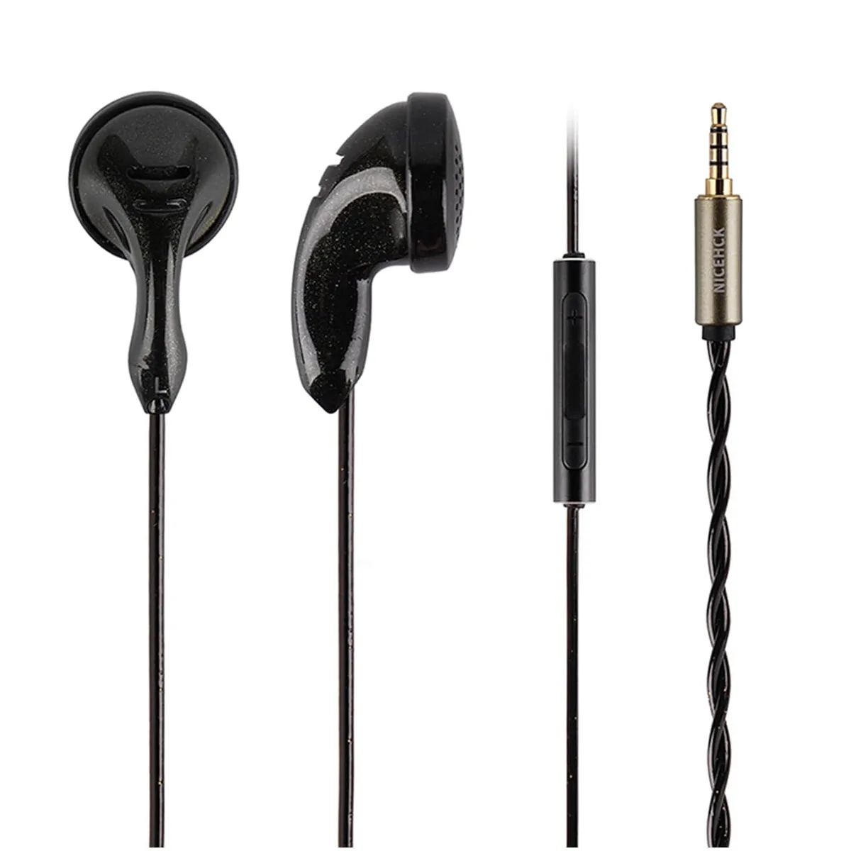 LORDWORLD LORDWORLD B80 14.8mm 3.5mm Flat Earbud with Mic — product photo