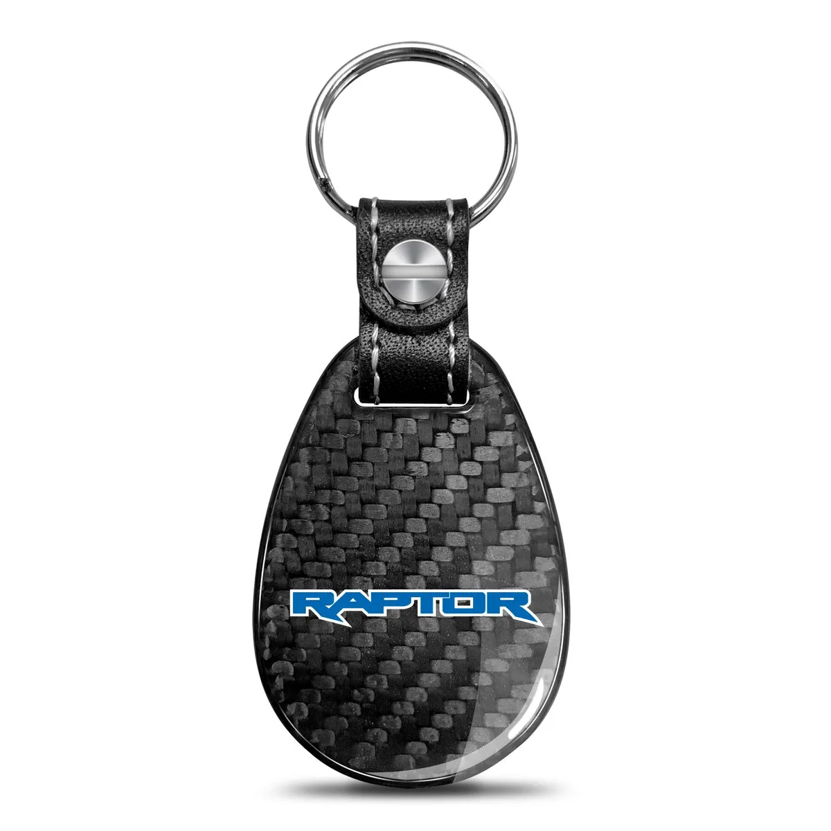 iPick Image, LLC iPick Image, LLC Ford F1-50 Raptor Blue Black Carbon Fiber Leather Strap Key Chain — product photo