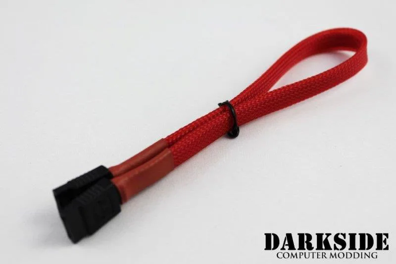Darkside Computer Modding Darkside Computer Modding 30cm SATA 3.0 180° to 180° Data Cable Red UV — product photo
