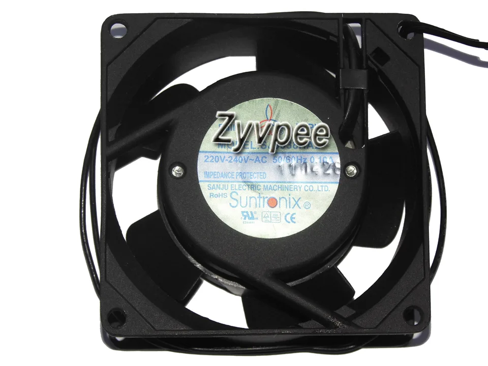 Zyvpee Zyvpee SJ8038HA2 80x80x38mm 220-240V 15W 25CFM 2600RPM Ball 2-wire Aluminium Blade AC Case Fan — product photo