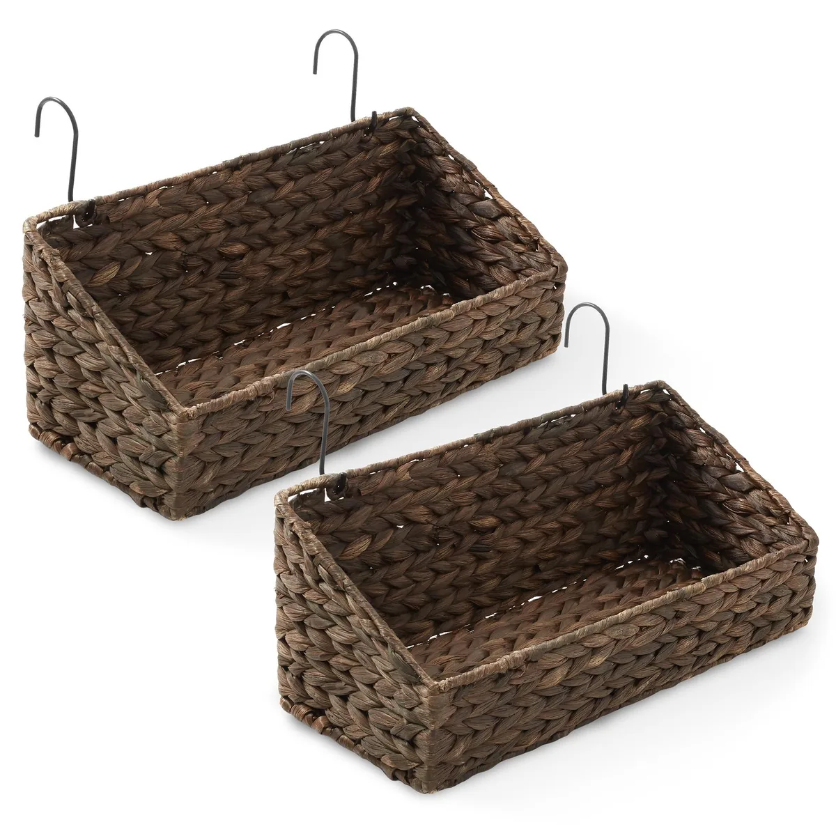 Casafield Casafield Set of 2 Hanging Baskets with Hooks - Espresso — product photo