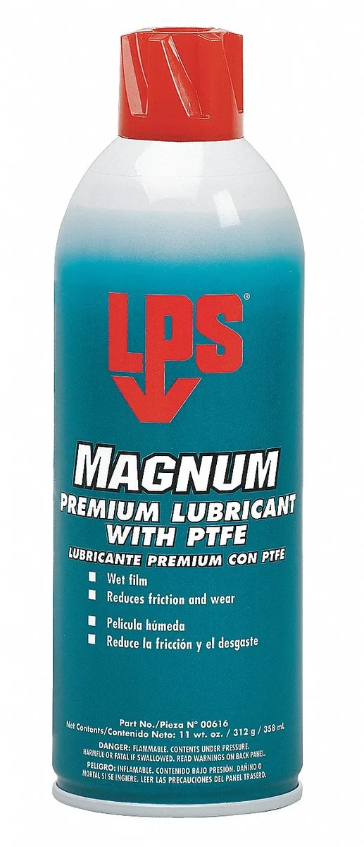 Red aerosol can with LPS Magnum label, 11 oz net fill