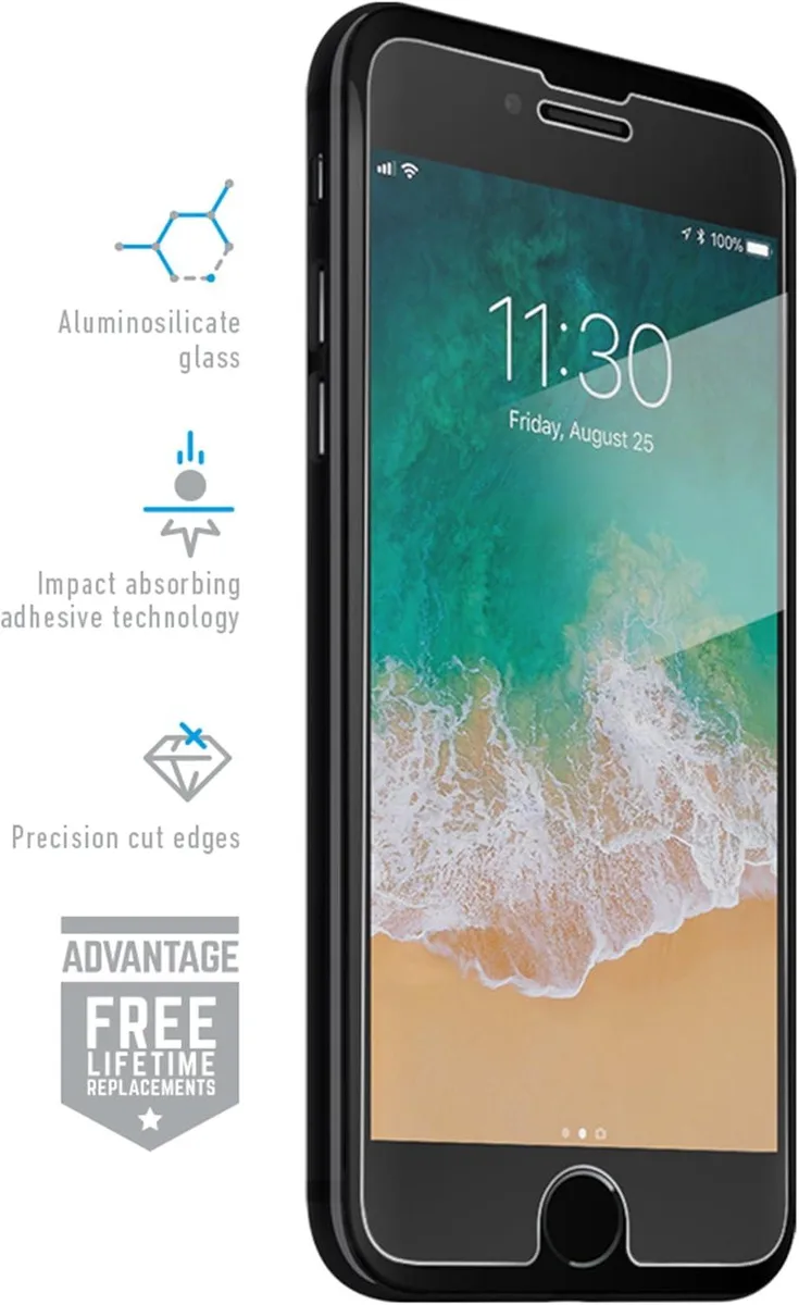 BodyGuardz BodyGuardz Pure 2 Glass Screen Protector iPhone 6/6s/7/8 Not Plus Case Friendly — product photo