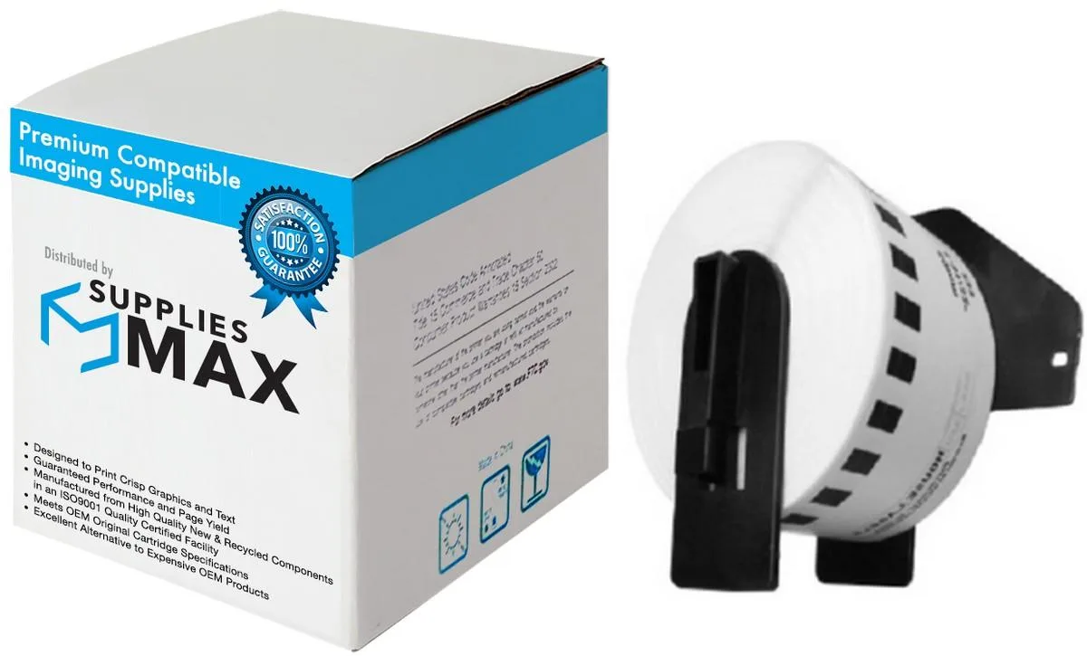 SuppliesMax SuppliesMax DK-2225 White Continuous Label Tape 38mm x 30.4m — product photo