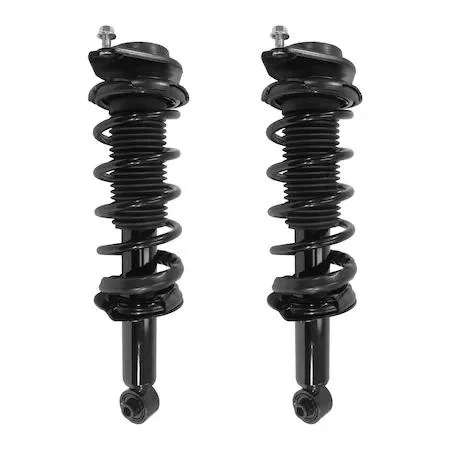 Unity rear complete strut assembly kit, pair of silver struts with coil springs and top mounts