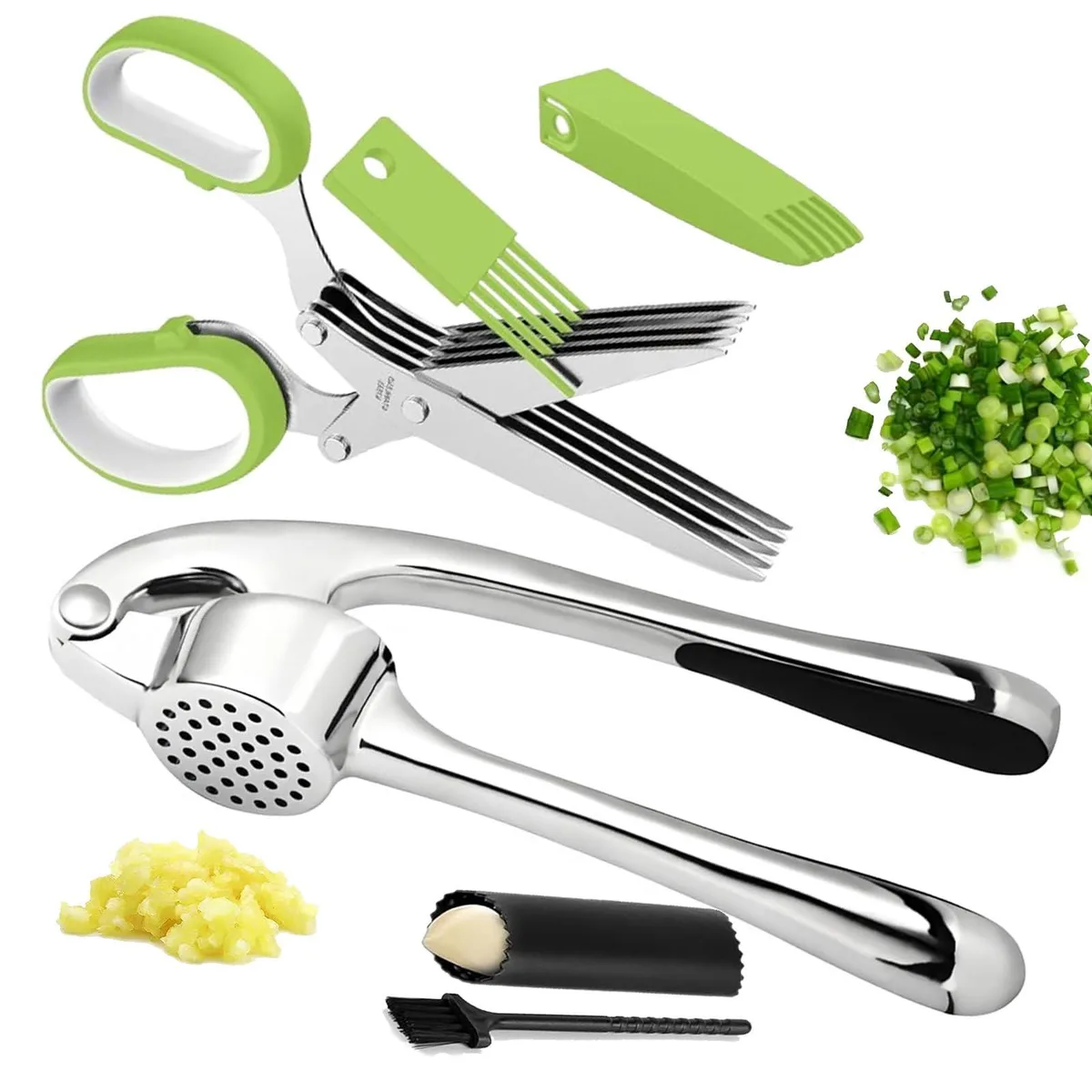  Uline ysq-02 2-in-1 Garlic Press &amp; Herb Scissors — product photo