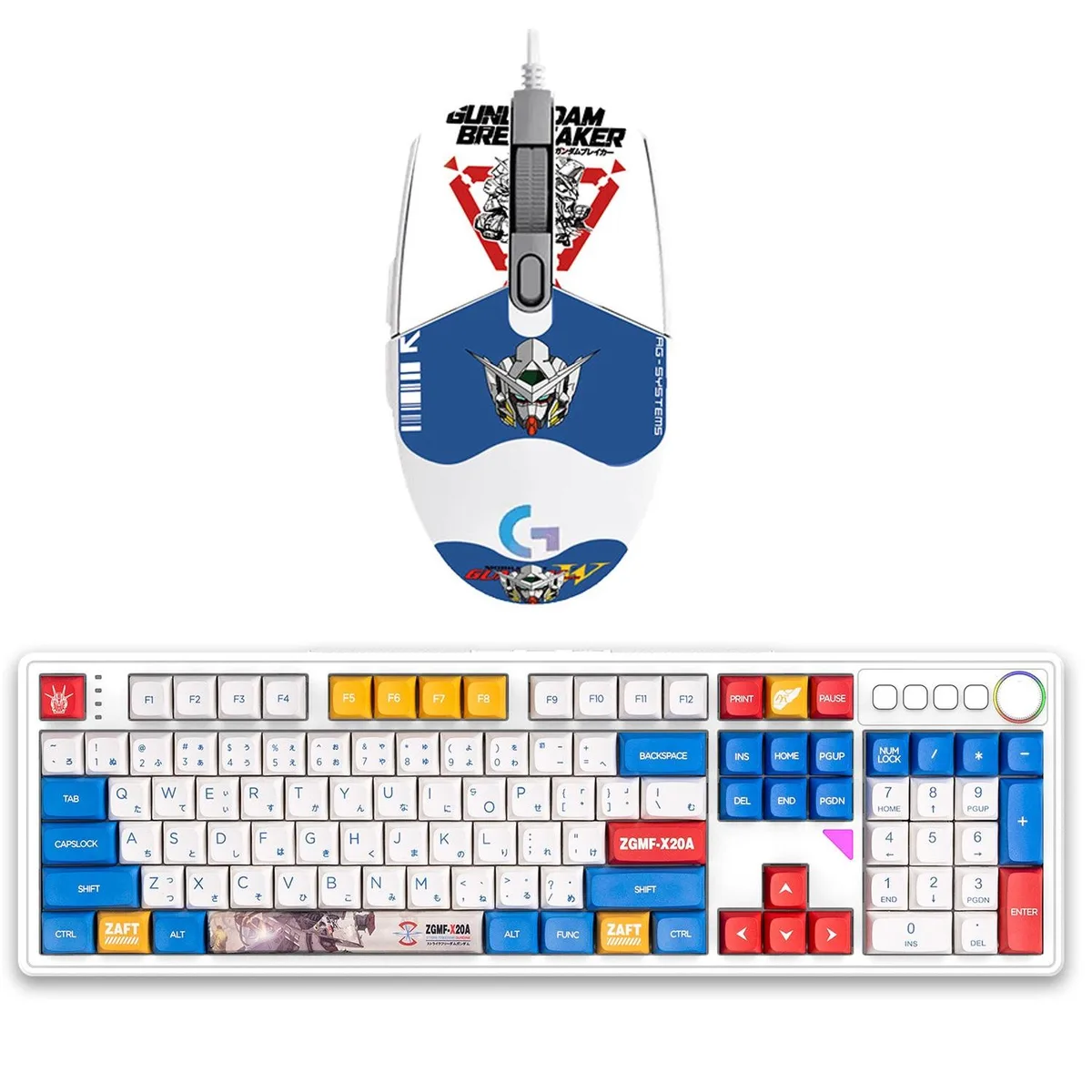 iKBC iKBC GUNDAM RX-78-2 Limited Edition Cherry MX Red 108-Key Gaming Keyboard & 5000 DPI Mouse — product photo