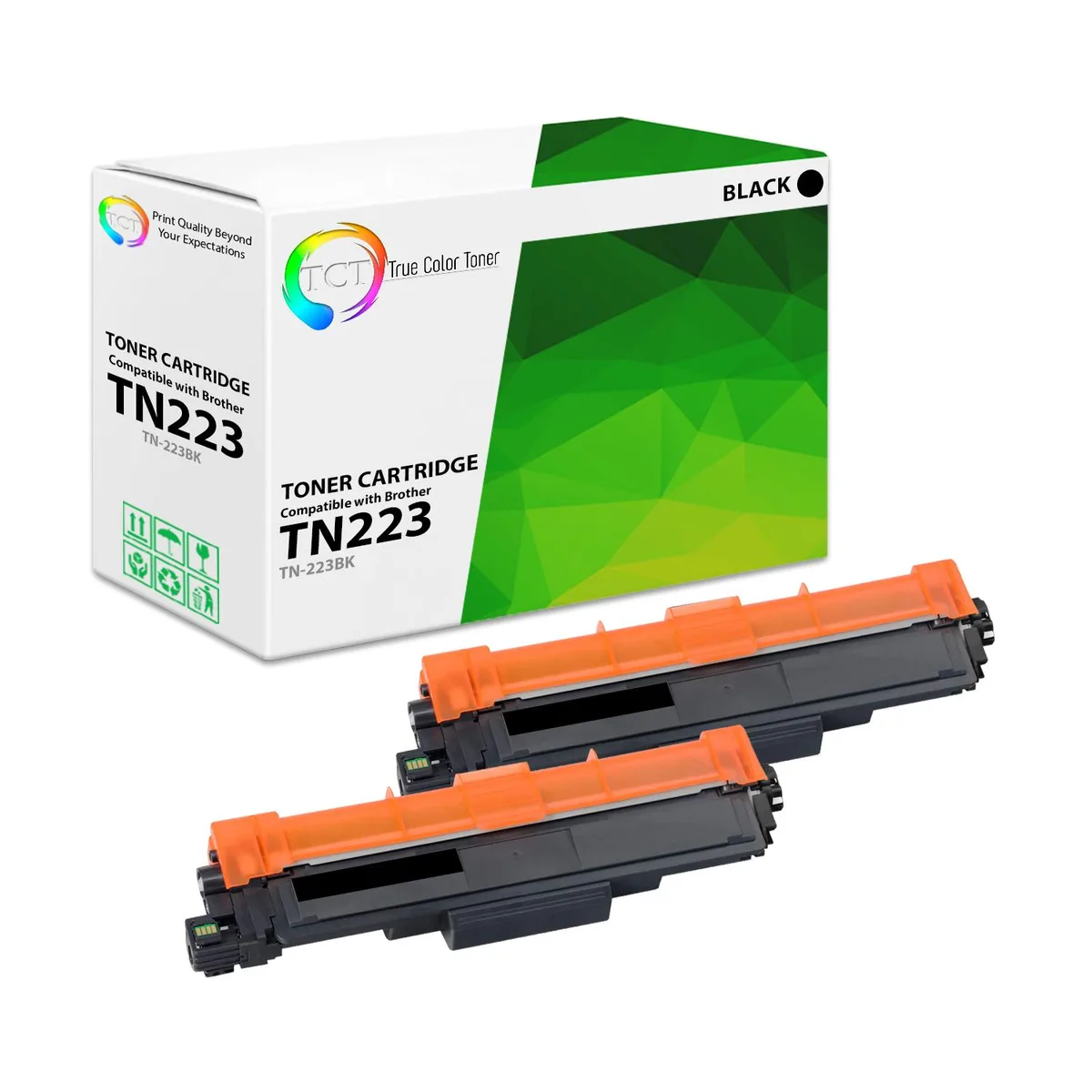 True Color Toner True Color Toner TN-223BK Black Toner Cartridge 2 Pack — product photo