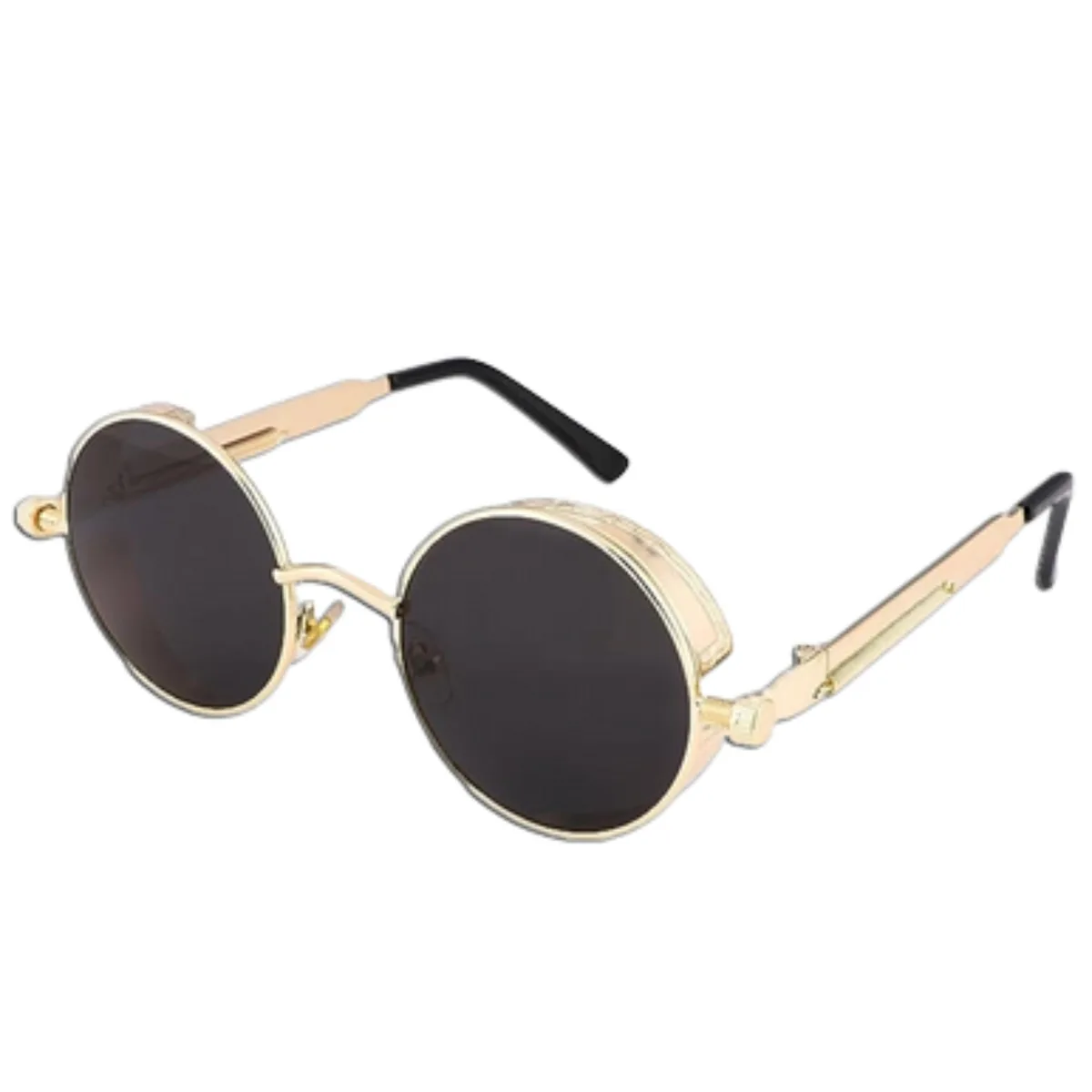 The Perfect Part The Perfect Part Retro Round Polarized Sunglasses Gold/Black Polarized — product photo