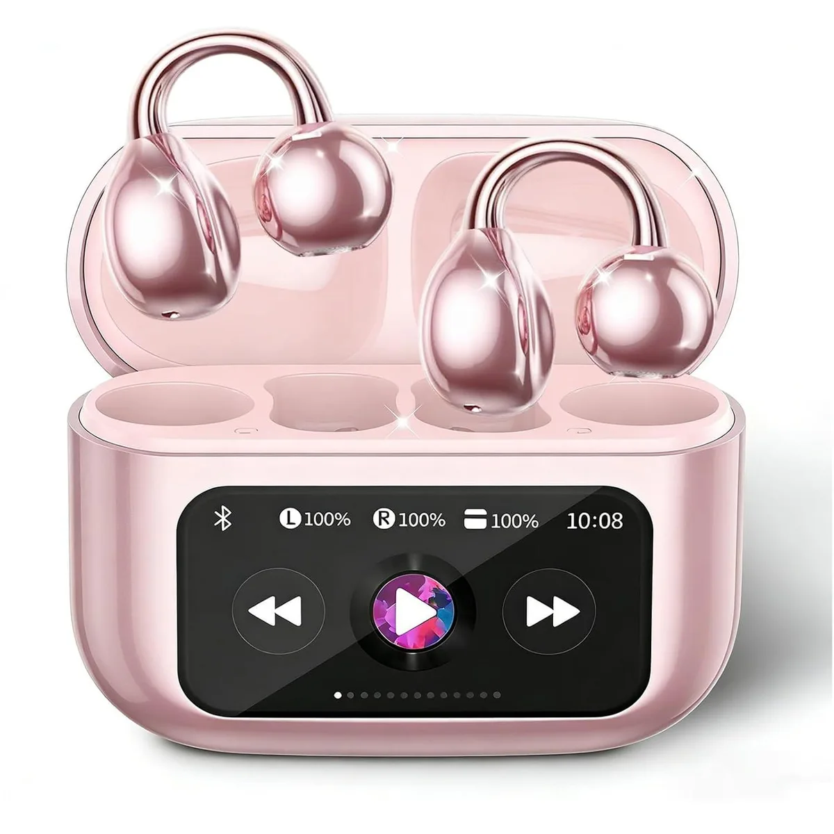 LORDWORLD LORDWORLD M100 clip-on earbuds Bluetooth 5.4 24h (Rose Gold) — product photo