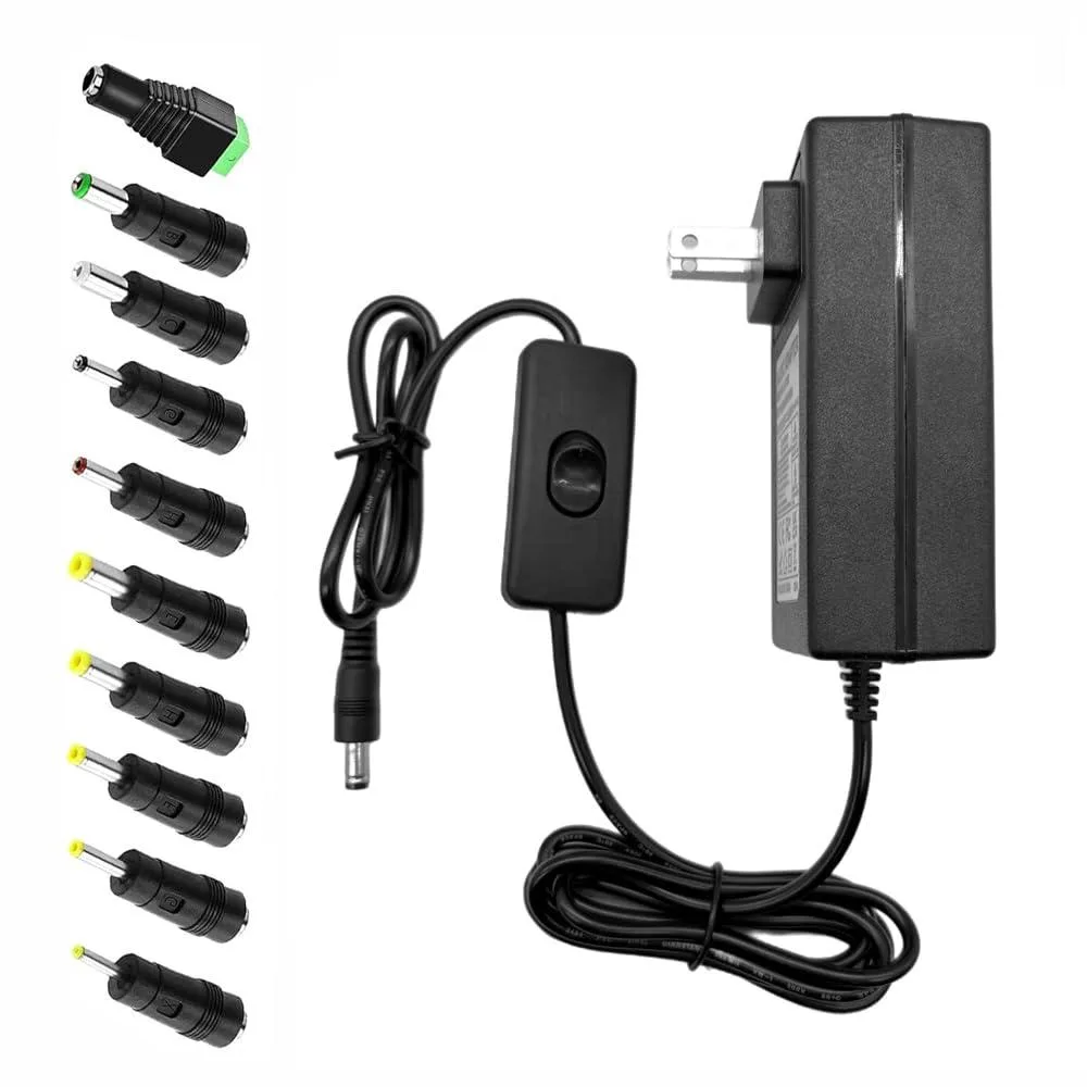  Dell YF-1203 12V 3A 36W power adapter with 10 tips — product photo