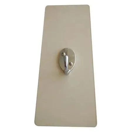 Polished aluminium magnetic hook, single point, beige base