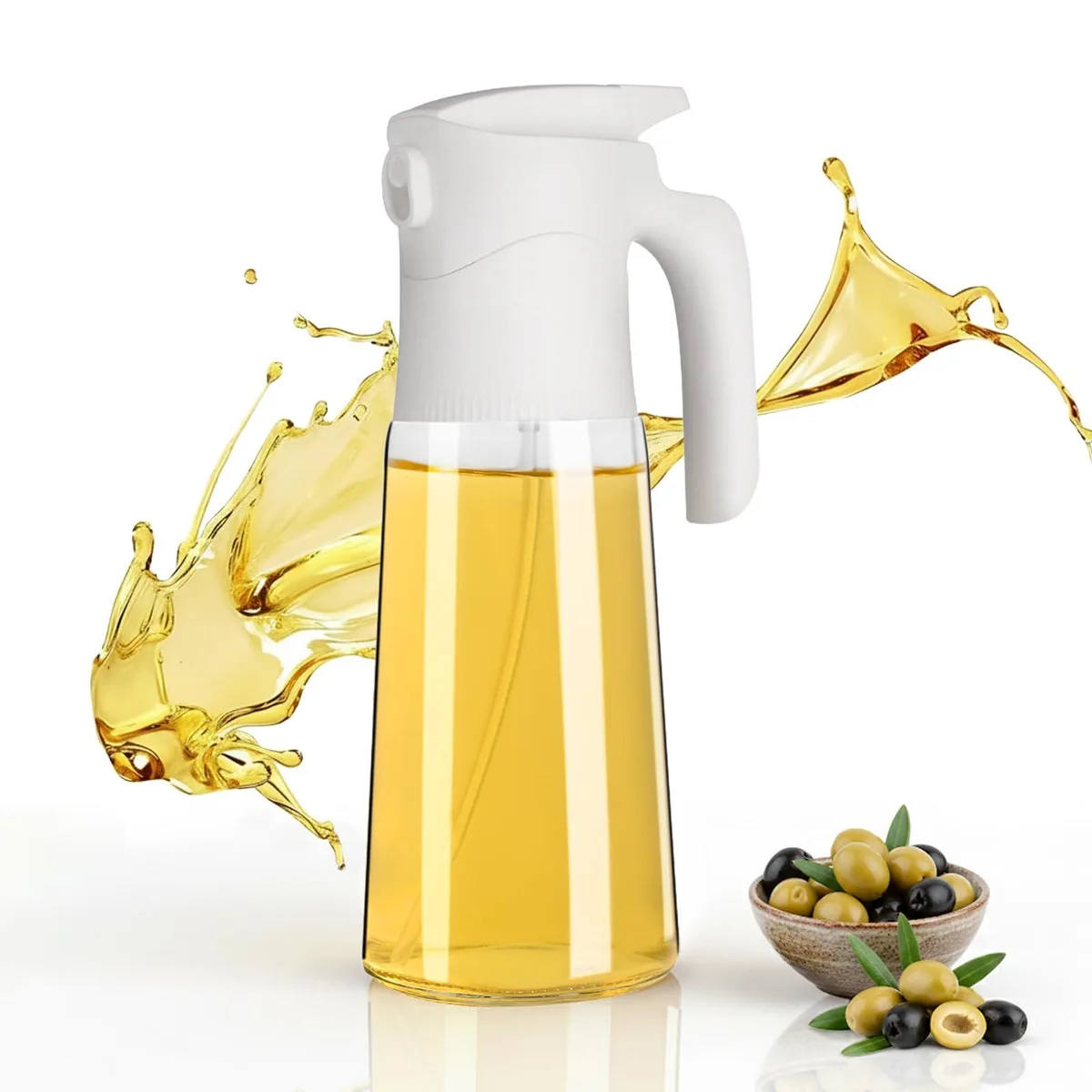  300ml glass olive oil spray bottle White — product photo