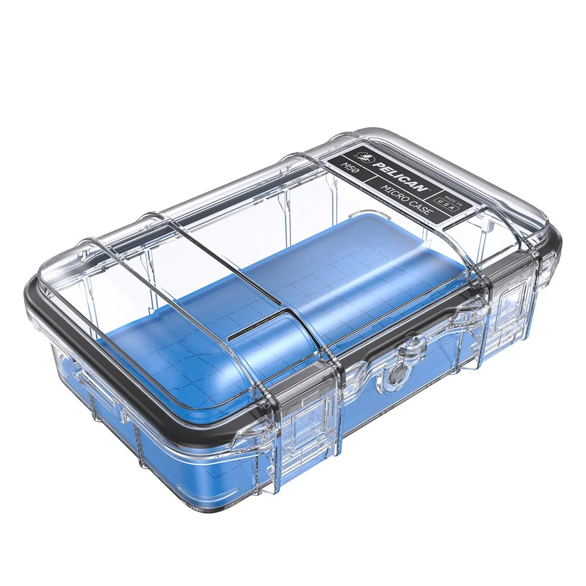 Pelican Products, Inc. Pelican M50 Micro Case Medium Clear/Blue Waterproof IP67 — product photo