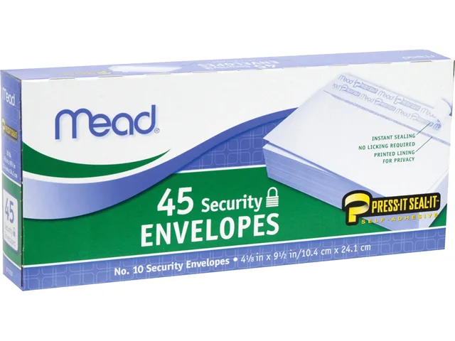 Mead Mead 75026 No. 10 Security Envelopes 45/Box — product photo