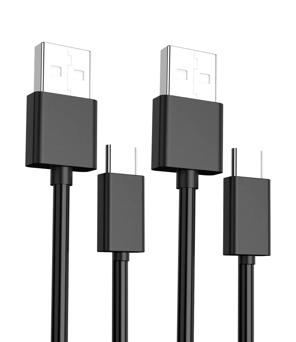 Two black USB-C to USB-A cables, 6.6 ft each, male-to-male connectors