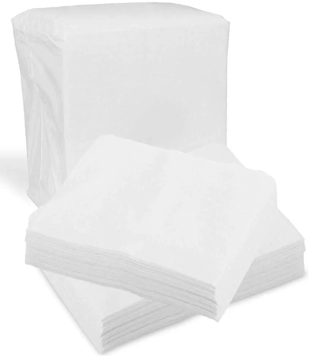 White rectangular pack of 100 dry wipes, soft fabric texture