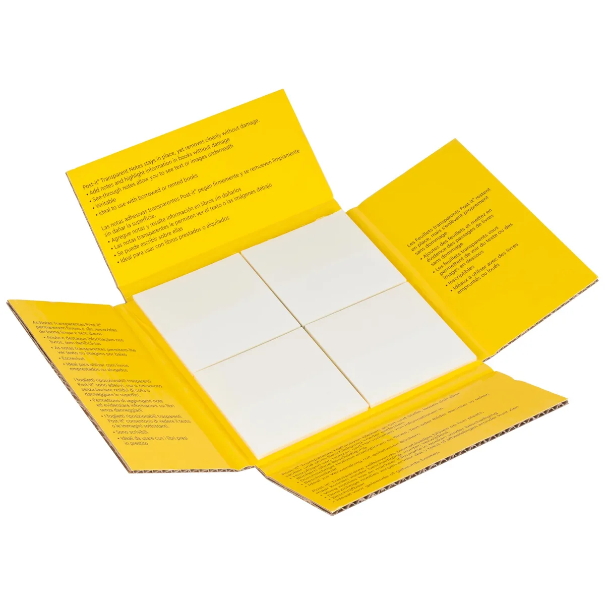 Pack of twelve clear sticky-note pads, thirty-six sheets each
