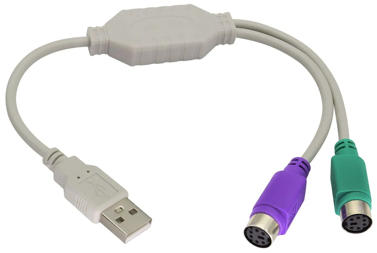 No Sew No Sew 12Inch White PS/2 to USB Adapter Cable — product photo