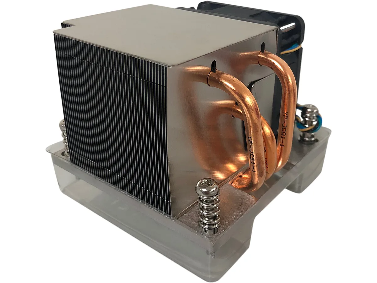 ASRock Rack 2U active CPU cooler with black fin stack and fan