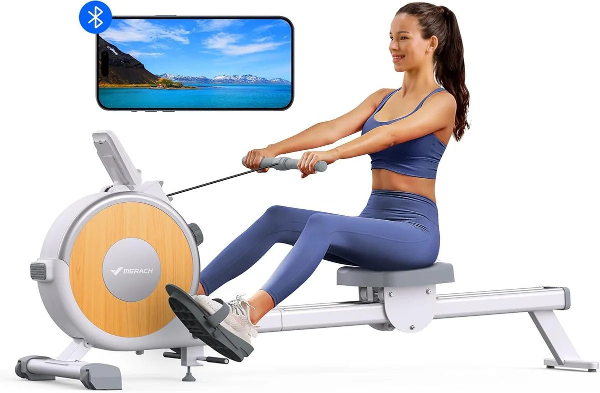 TUKO TUKO Magnetic Rowing Machine 16 Levels 350lb Dual Rail App Compatible Cardio Equipment — product photo