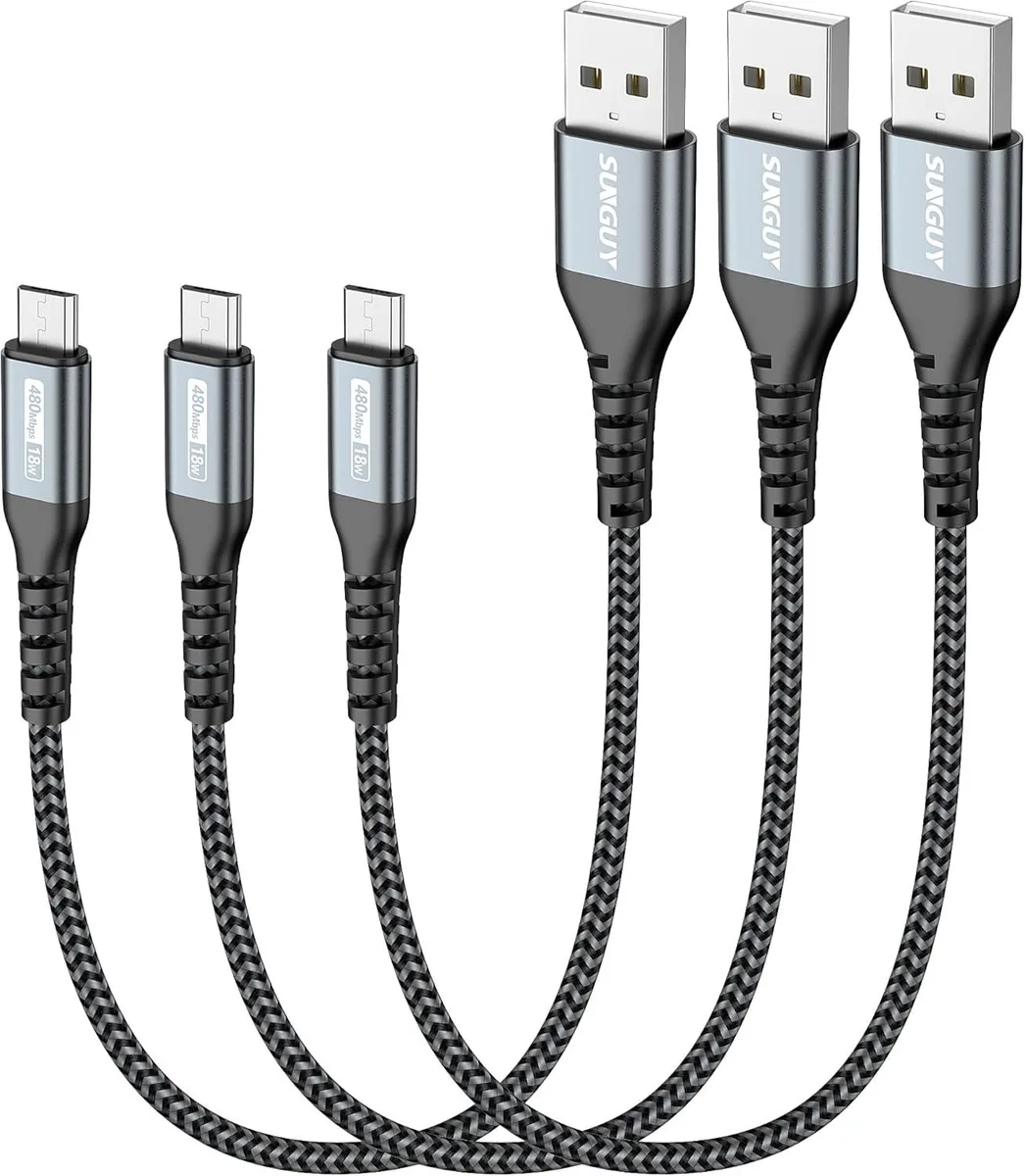 BFKK BFKK Micro USB Cable 1ft 3-Pack 18W USB 2.0 480Mbps — product photo