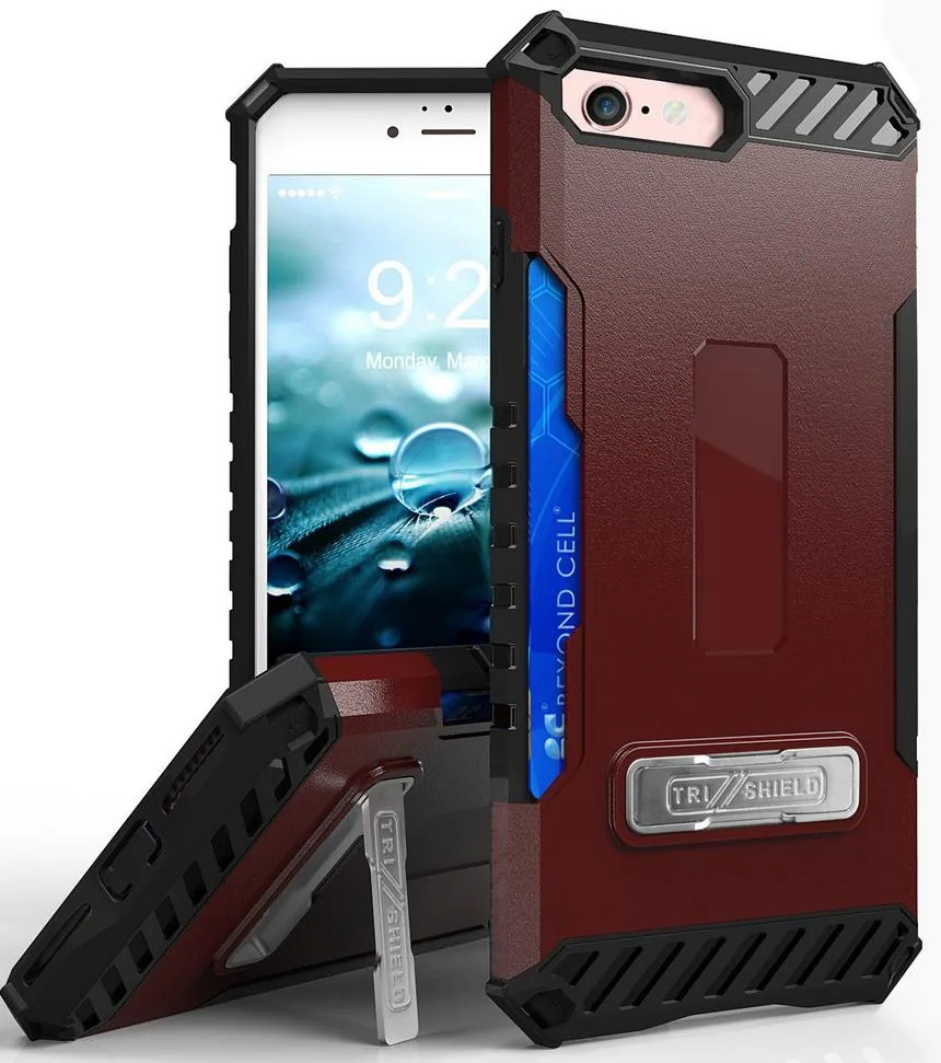 Nakedcellphone Nakedcellphone Tri-Shield Case Burgundy iPhone SE 2020/2022 — product photo