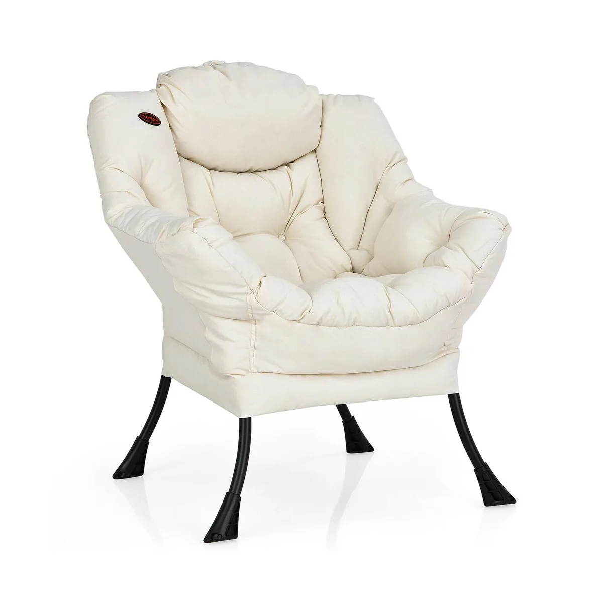 SlickBlue SlickBlue Lazy Chair Beige Steel Frame Side Pocket 31.5x29x38 — product photo