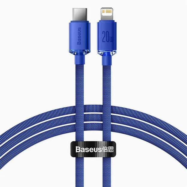 BASEUS BASEUS Crystal Shine Type-C to Lightning 20W Cable Blue 1.2m — product photo