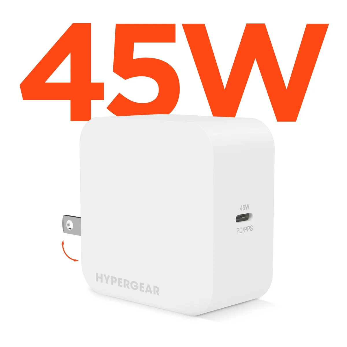 HyperGear HyperGear 45W USB-C PD Wall Charger White — product photo