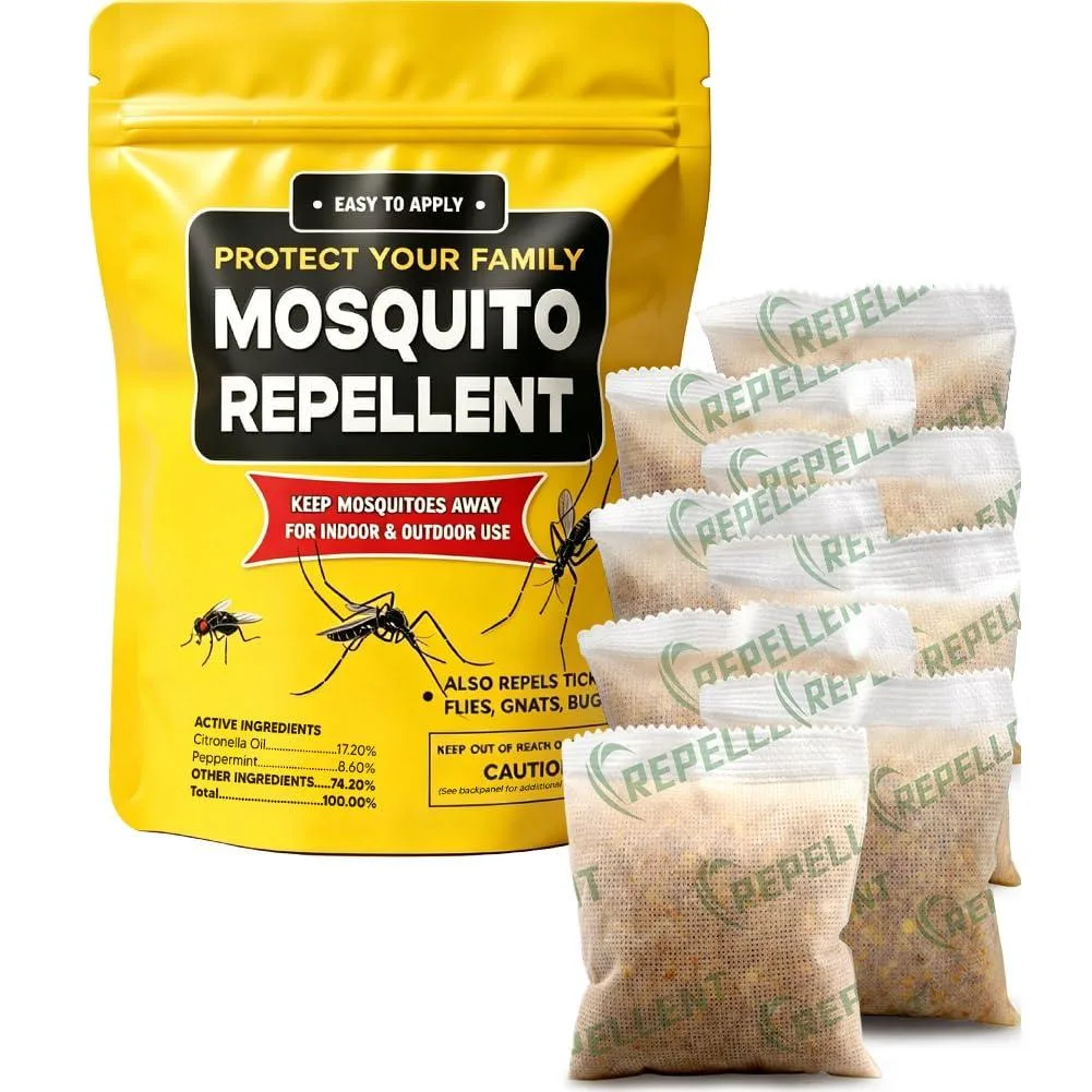 Eight plant-based mosquito repellent balls in a bag