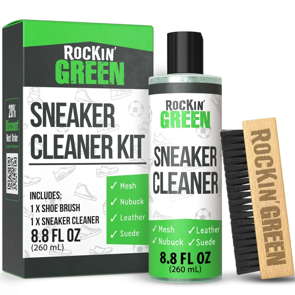 REAL HOME Innovations Sneaker Cleaning Kit Yellow 8.8 fl oz — product photo