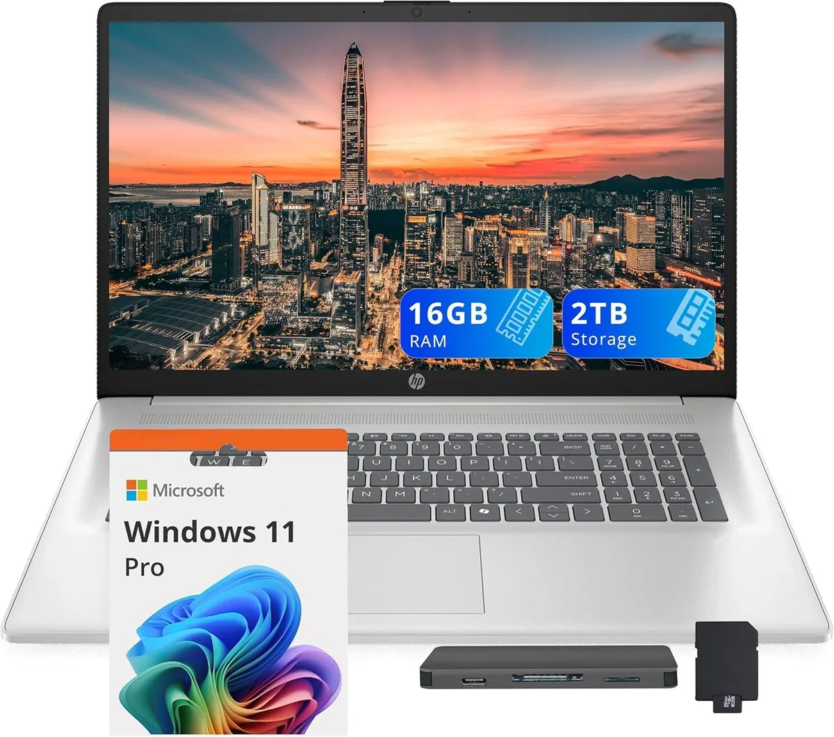 HP HP 17.3" FHD Business Laptop i7-1355U 16GB 1TB SSD + 1TB Dock Silver — product photo