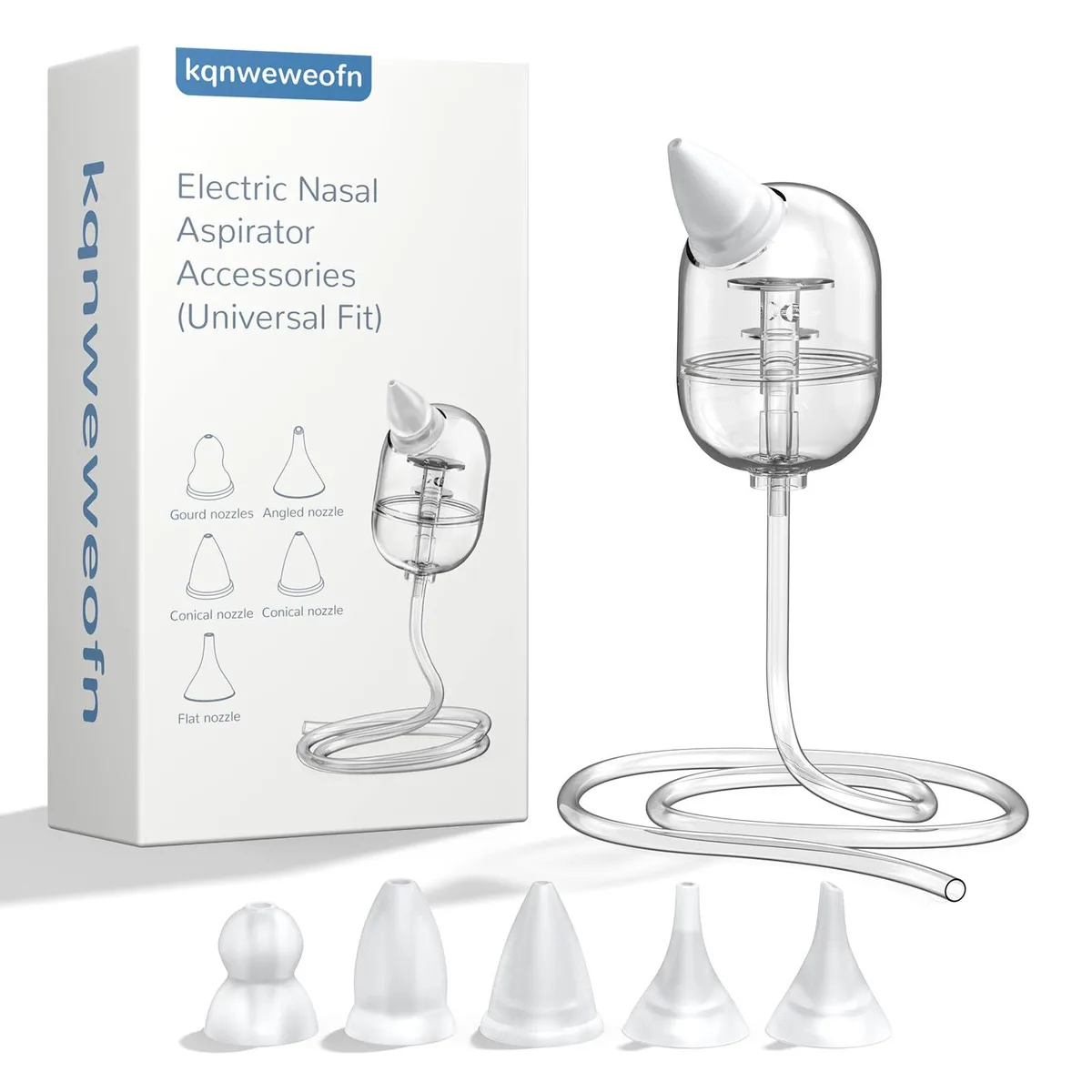 Transparent silicone nasal aspirator tips and tubes with storage case