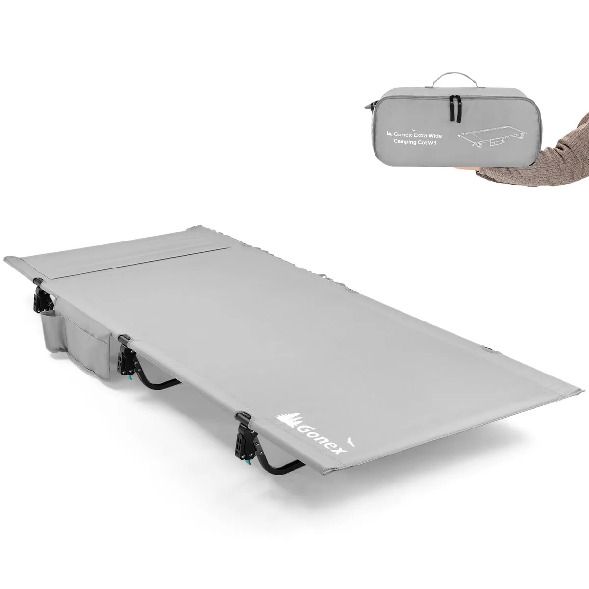  Gonex 31.5" Extra Wide Camping Cot Grey 350lbs 5.7lbs — product photo