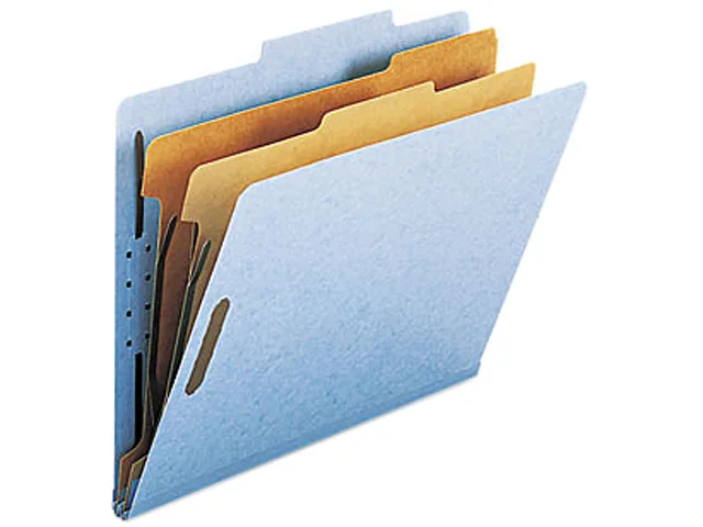 Smead Smead 14030 Pressboard Classification File Folder, Letter, Six-Section, Blue, 10/Box — product photo