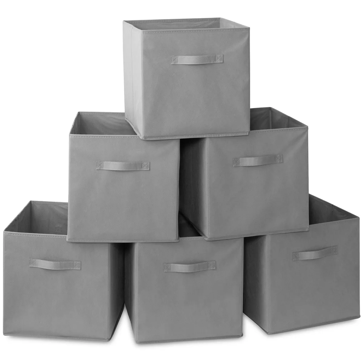 Casafield Casafield Set of 6 Collapsible Fabric Cube Storage Bins, Gray 13 — product photo
