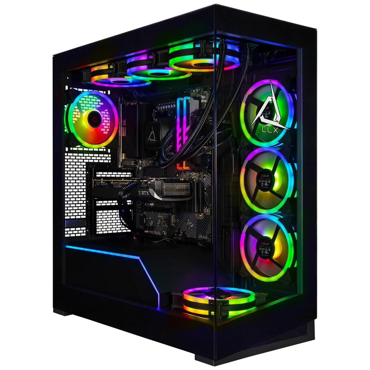 CLX Gaming CLX Gaming TGMHORRTU5109BM gaming PC Ryzen 9 9950X 96GB DDR5 RTX 5090 32GB GDDR7 2TB NVMe 8TB HDD — product photo