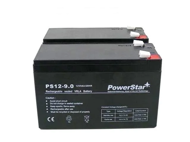 Sealed black rectangular UPS battery pack with dual terminals