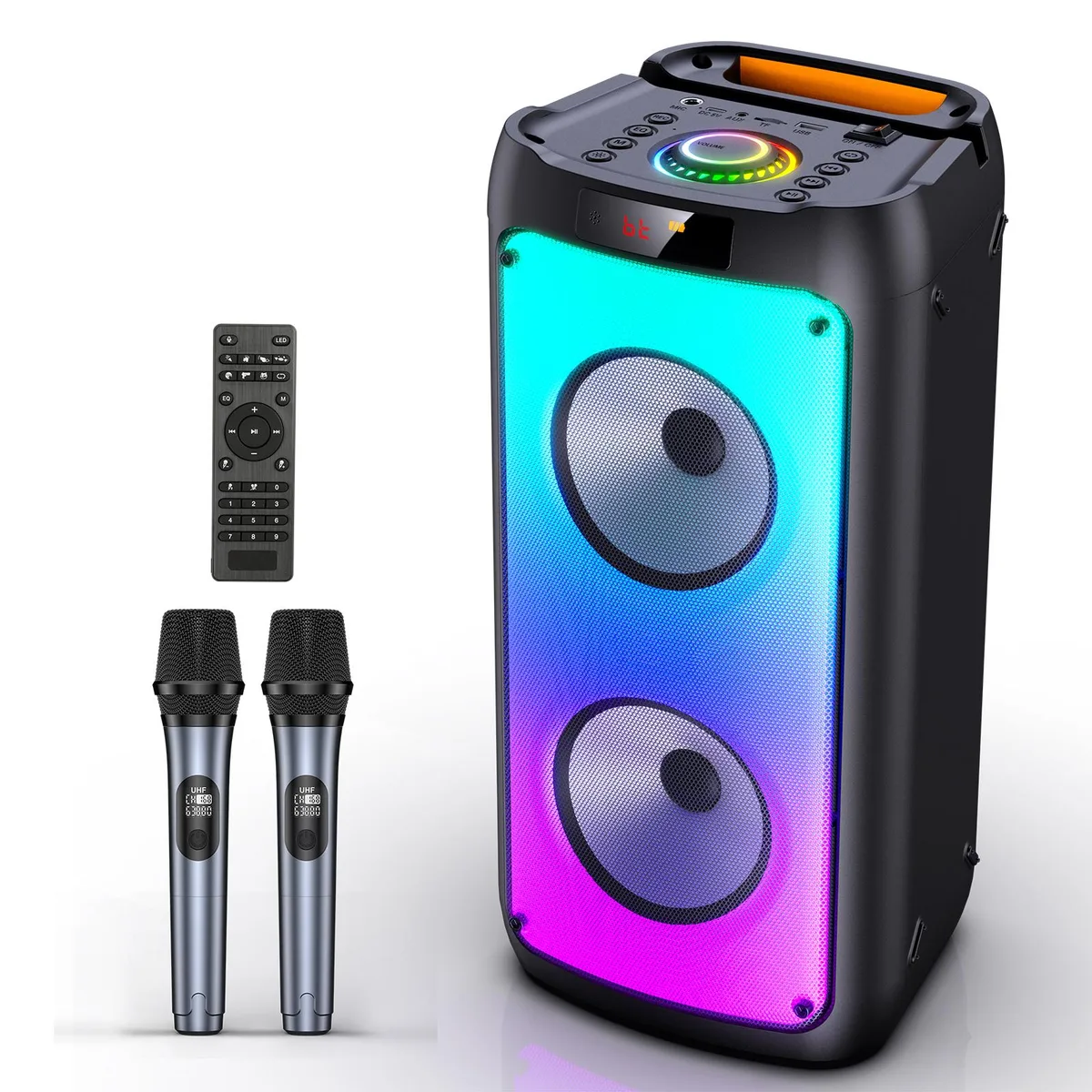 JYX JYX T10-T Karaoke System 60W 10h 2 UHF Mics — product photo