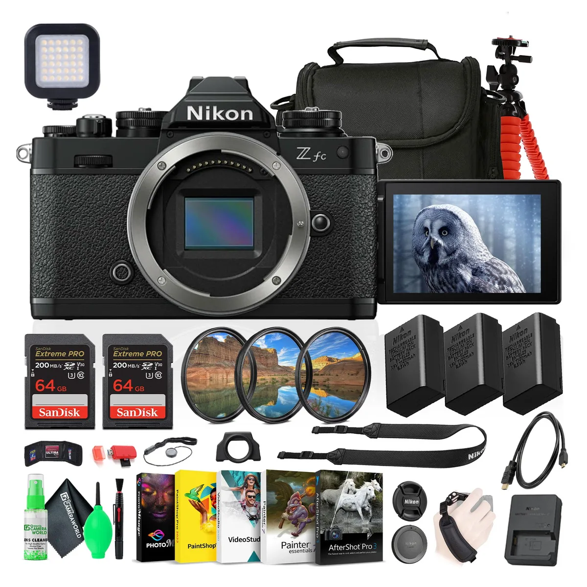Nikon Inc Nikon Z fc DX-Format Mirrorless Camera Kit Black 20.9MP 4K 11fps 209pt AF 2×EN-EL25 2×64GB SDXC — product photo