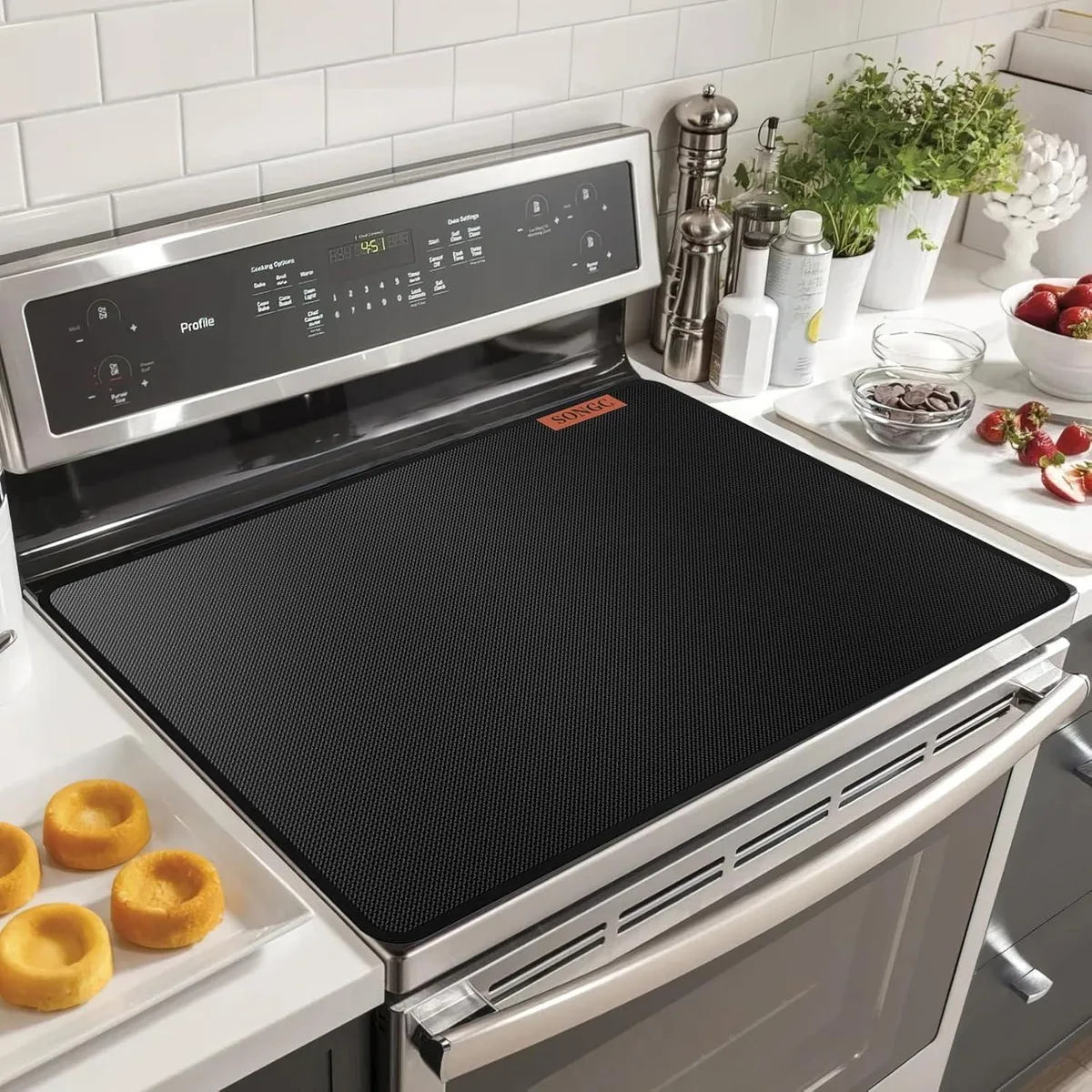  Stove Top Cover Heat Resistant Mat 30 x 21 Inches Black — product photo