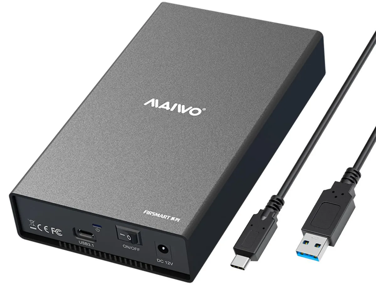 MAIWO MAIWO 3.5" SATA USB 3.1 Type-C Drive Enclosure 16TB Black Aluminium — product photo