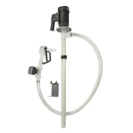 Dayton electric drum pump with long suction tube and discharge hose